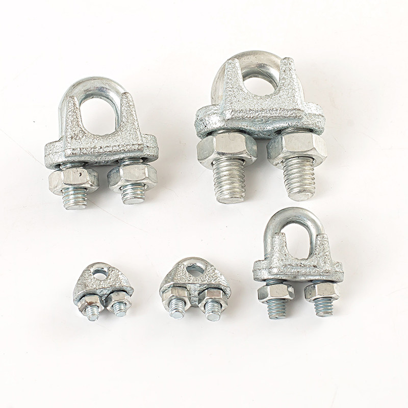 镀锌钢丝绳夹头 锁扣卡头u型卡扣绳夹猫爪M2M3M4M5M6M8M10
