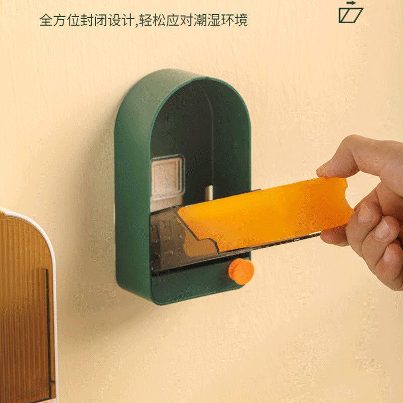 一体翻盖带盖肥皂盒免打孔壁挂新款家用浴室沥水创意香皂盒子