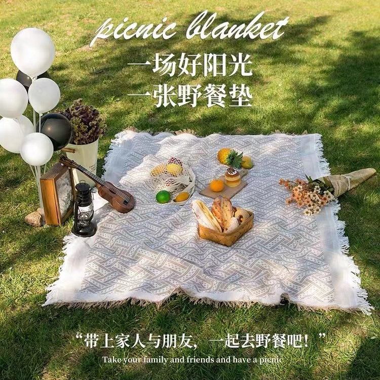 海边沙滩夜市摆摊桌布生日布景ins户外露营网红装饰拍照野餐垫