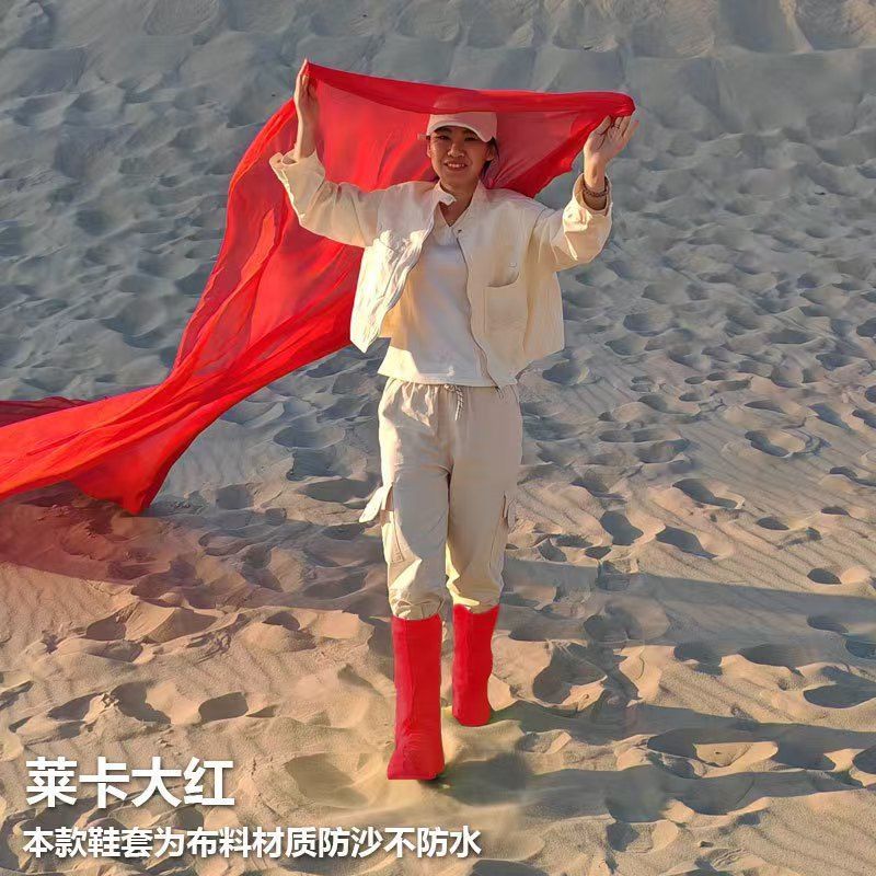 可幼儿玩沙高弹高筒防尘防沙鞋套户外沙漠徒步摄影批量售卖款