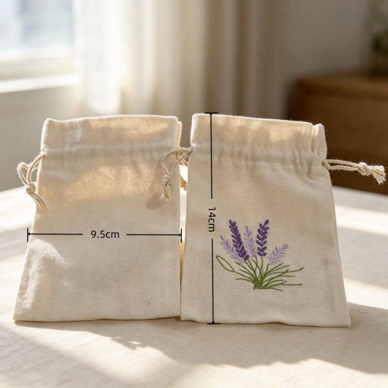 亚麻抽绳束口袋空袋荷包文玩收纳袋礼品香囊香包小布袋