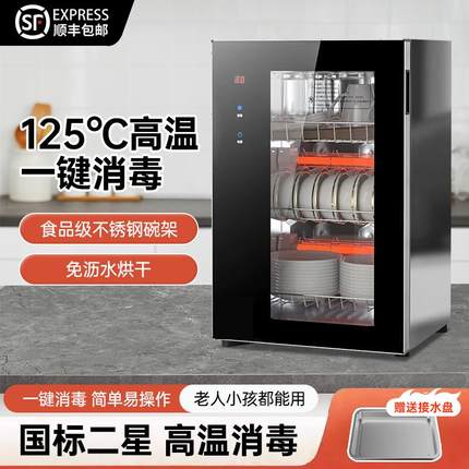 顾升消毒柜家用小型桌面台式立式烘干免沥水高温二星级茶杯消毒柜