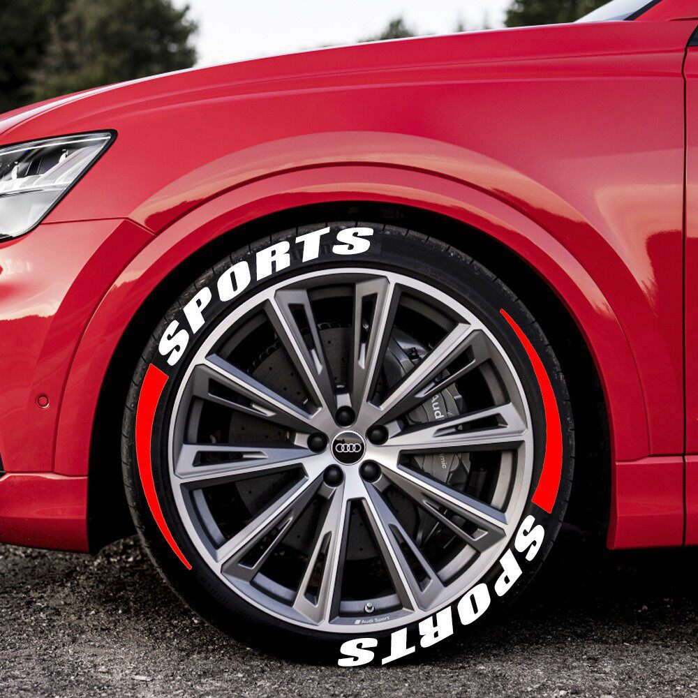 【SPORTS】汽车摩托车轮胎字母贴pvc橡胶材质 跨境款式汽车改装轮