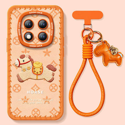 适用红米note15pro手机壳+小米note14套Note13晕染小马12新款2026马年11新年款Redmi硅胶10防摔9过年RED红色8