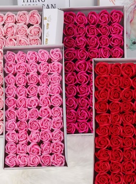 香皂花玫瑰花头3层仿真花手工diy花店资材批发花束制作厂家批发