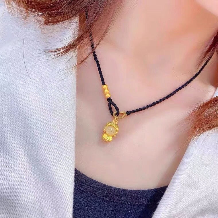 越南沙金项链女小福牌字