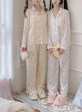 米栗原创设计2023新可爱少女冰丝夏星星狗狗家居服睡衣套装可外穿