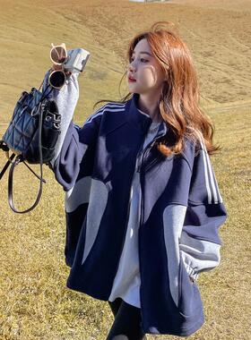 实拍高级感棒球服女春2026新款chic慵懒风学生休闲运动卫衣外套
