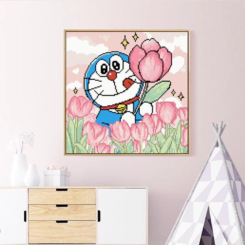 十字绣2025新款线绣客厅叮当猫卧室儿童房间卡通动漫可爱哆啦A梦