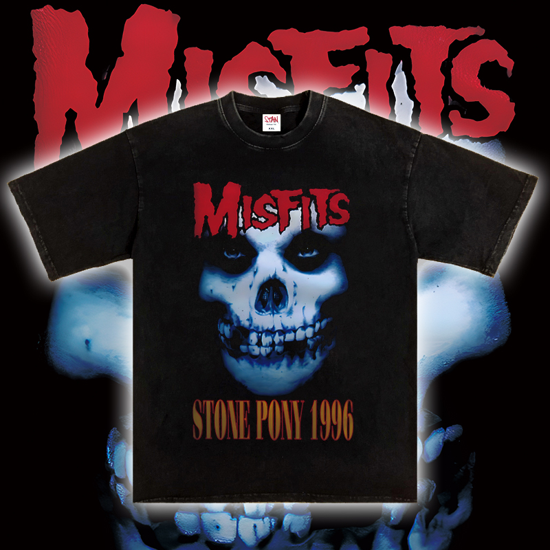 短袖复古青少年洗水印花