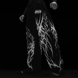 Breathedivinity美式潮牌男运动裤慢跑运动健身印花休闲直筒长裤