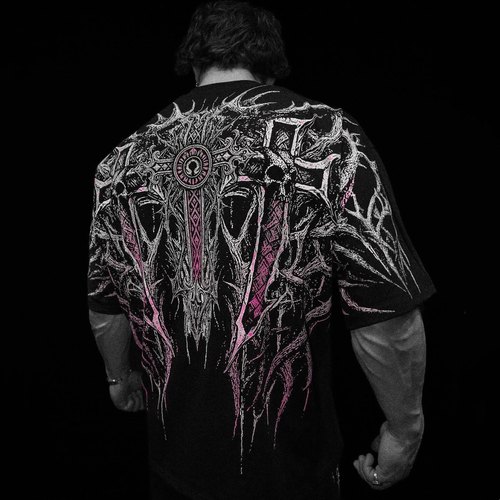 Breathedivinity美式潮牌暗黑哥特风格运动休闲男士T恤棉质短袖