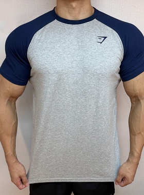 新款超帅经典msgd鲨鱼健身衣男运动健身弹力棉修身刺绣标短袖T恤