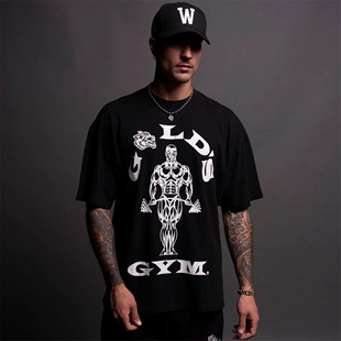 DARC美式联名潮牌印花纯棉短袖夏季国潮宽松男女短袖T恤大码Tee