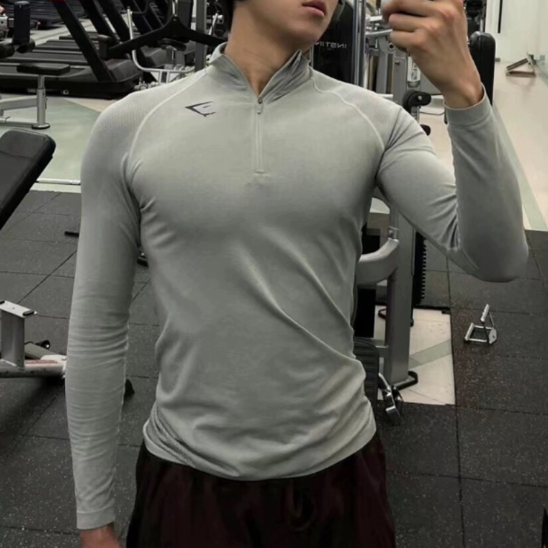 鲨鱼GYMSHARK VITAL 1/4 拉链男运动健身速干无缝弹力修身长袖T恤,运动服/休闲服装,运动POLO衫,淘宝优惠券,粉丝福利购,淘宝优惠卷