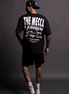 Darc sport&gold's gym联名美码T恤男女运动健身情侣短袖印花短袖