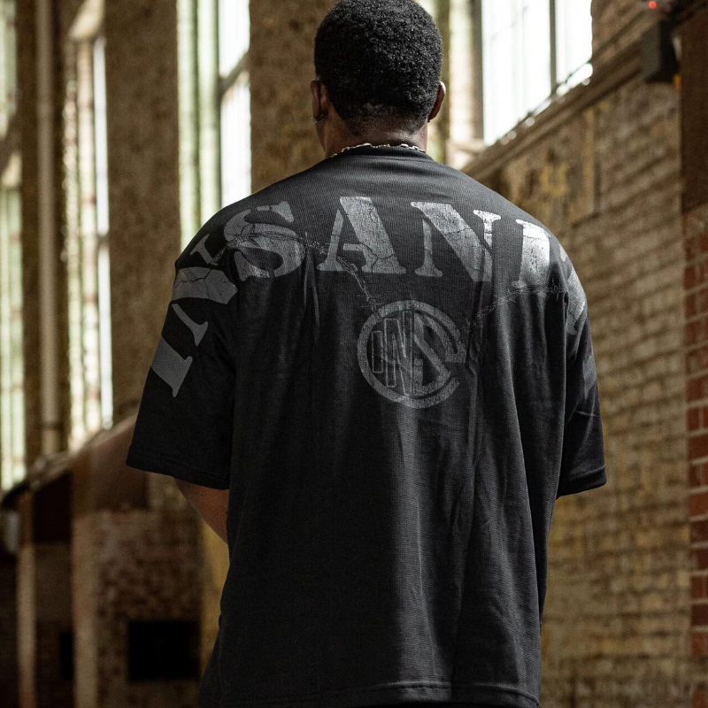 Kontrolledinsanity男士超大T恤健身房运动健身速干透气宽松短袖