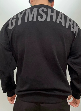 美式鲨鱼 POWER CREW 春秋季高克重运动宽松健身圆领卫衣套头薄款