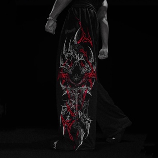 Breathedivinity美式潮牌哥特风运动裤运动健身休闲直筒宽松长裤