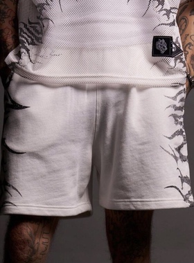 DARC SPORT男士短裤夏季运动健身棉质印花五分裤户外篮球训练短裤