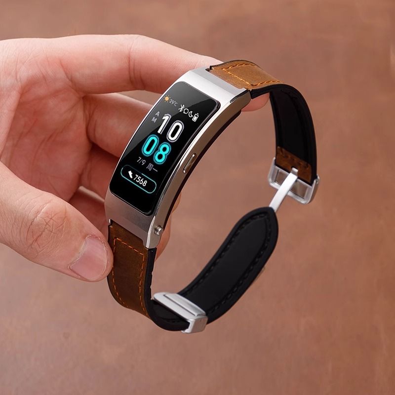 适用华为手环B7表带b7通用B6真皮腕带B3青春版新款手表带B5手表链