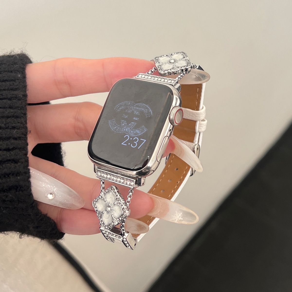 布契拉提oppo watch3/2/X/3pro/4pro手表表带鱼子酱皮质镶钻适用