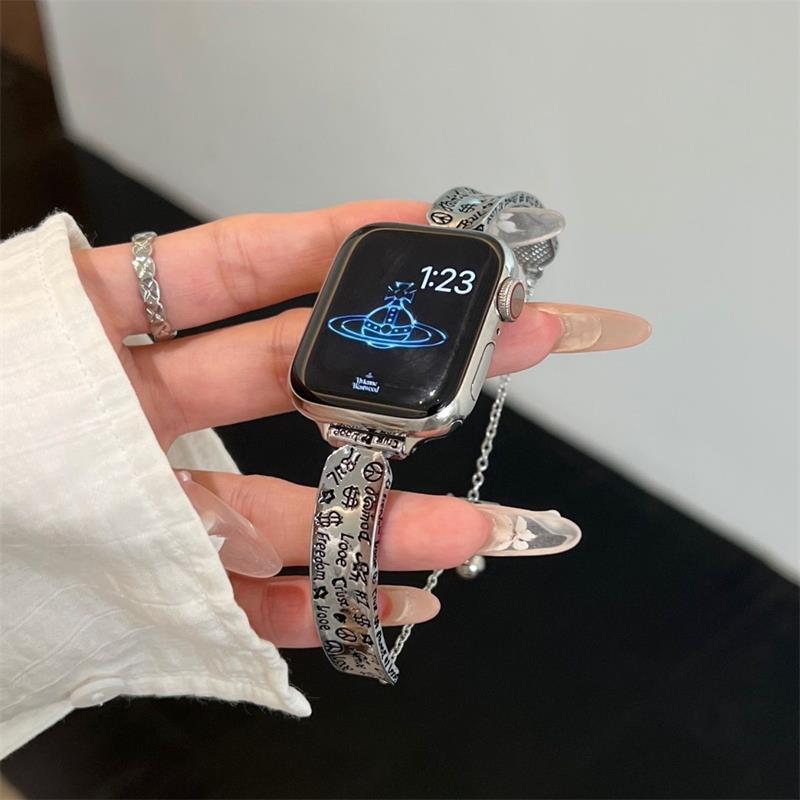 OPPOWatch3智能手表表带适用watch2SE替换带复古做旧涂鸦金属手镯