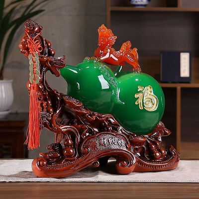 [招财葫芦风水工艺品大号酒柜摆设家居客厅玄关装饰品貔貅摆件]