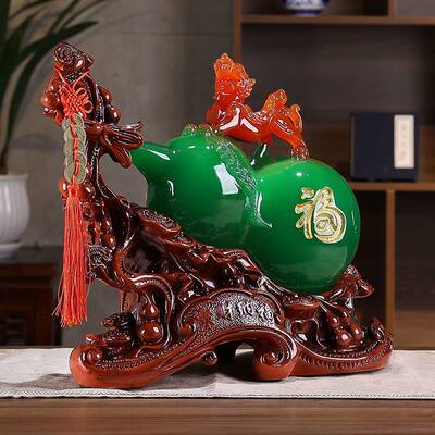 招财葫芦风水工艺品大号酒柜摆设家居客厅玄关装饰品貔貅摆件