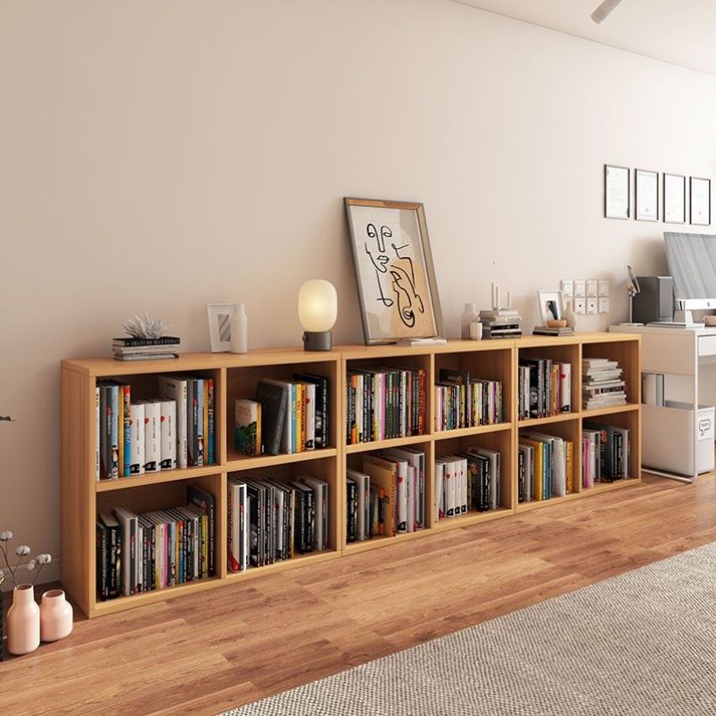 儿童书架置物架落地组合格子柜客厅储物柜学生收纳架仿实木矮书柜