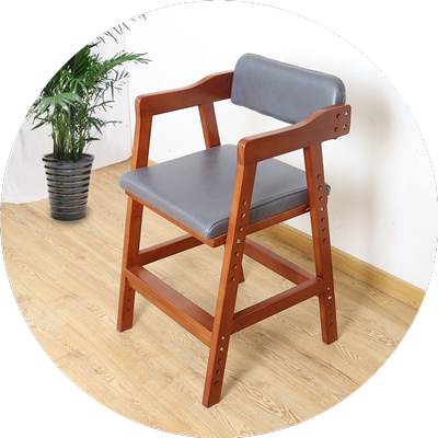 儿童学习椅可升降宝宝加高吃饭餐椅榉木家用书桌靠背学生写字凳子