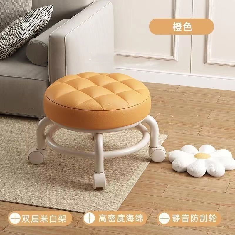 小凳子万向轮移动底座沙发凳茶几凳家用换鞋凳多功能美缝凳圆板凳图片