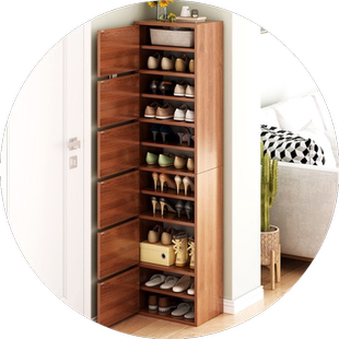 鞋柜家用门口窄高立式室内大容量阳台收纳储物柜防尘小户型鞋架子