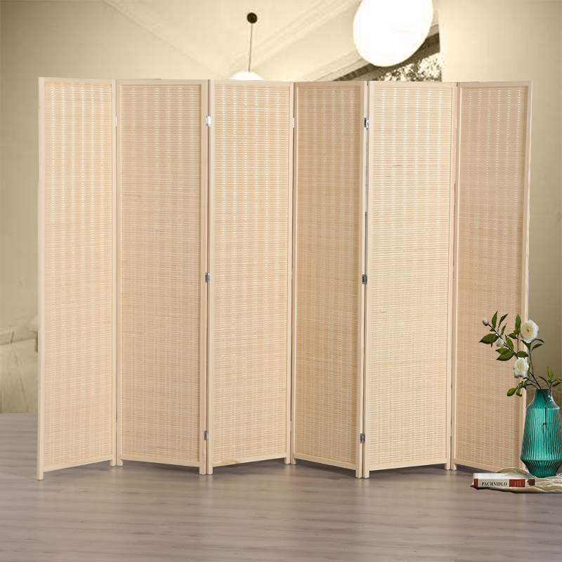 实木竹编帘子屏风折屏简易折叠移动中式田园客厅经济型玄关隔断墙