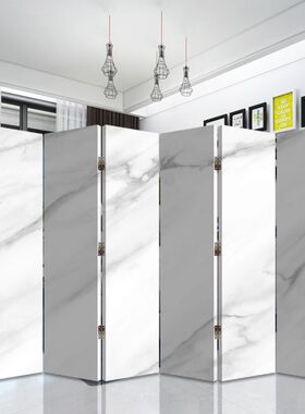 屏风隔断客厅卧室遮挡家用简约现代双面折叠移动玄关白色画室直播