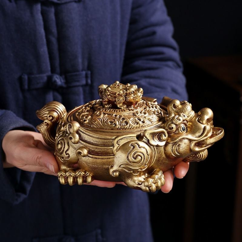 大创意招财貔貅烟灰缸带盖中式家用个性潮流防飞灰时尚办公室摆件