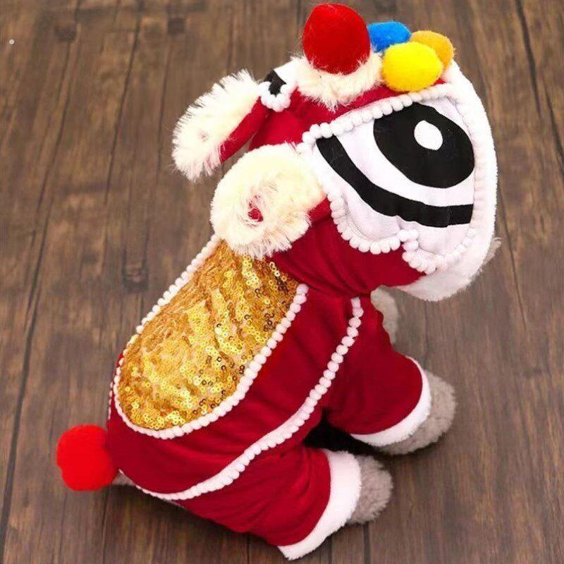 舞狮衣服舞狮子宠物拜年喜庆醒狮四脚搞笑衣服狗狗猫咪搞怪装过年