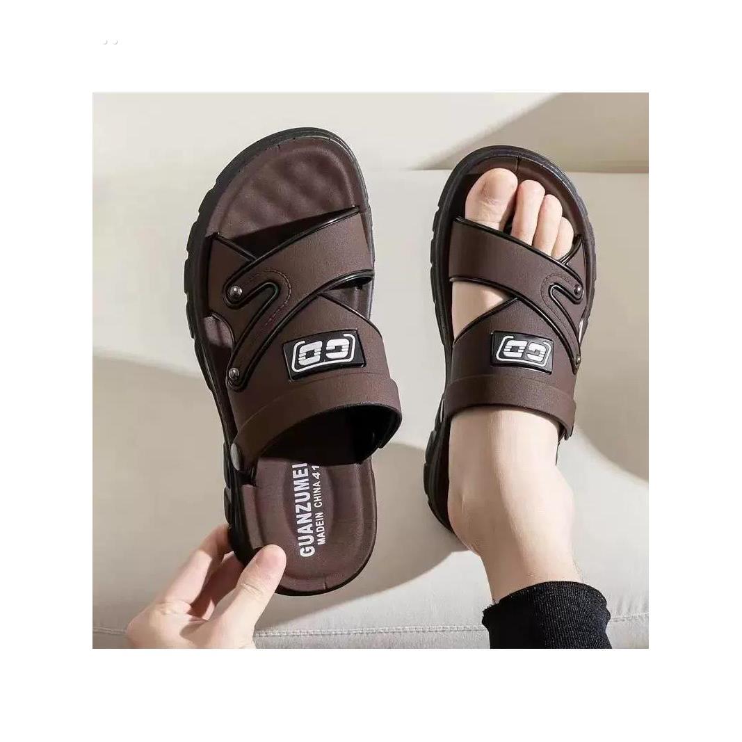 凉鞋男士2025新款厚底沙滩夏季外穿爸爸防滑耐磨两用开车凉拖鞋子