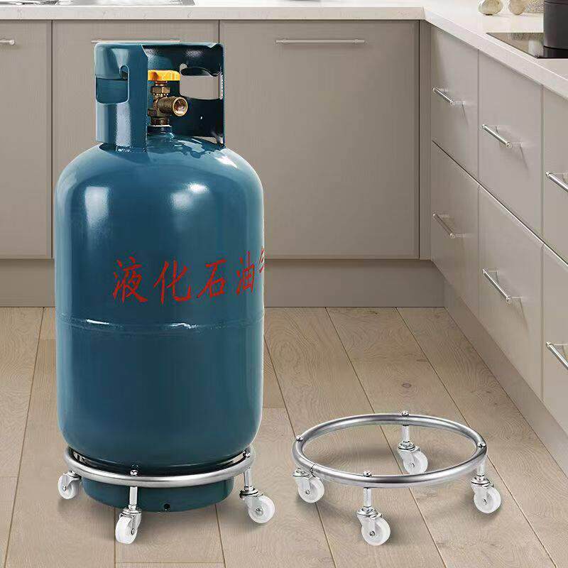 瓦斯罐小推车特厚带煞车万向轮移动汽瓶底座滑轮支架气瓶移动托盘