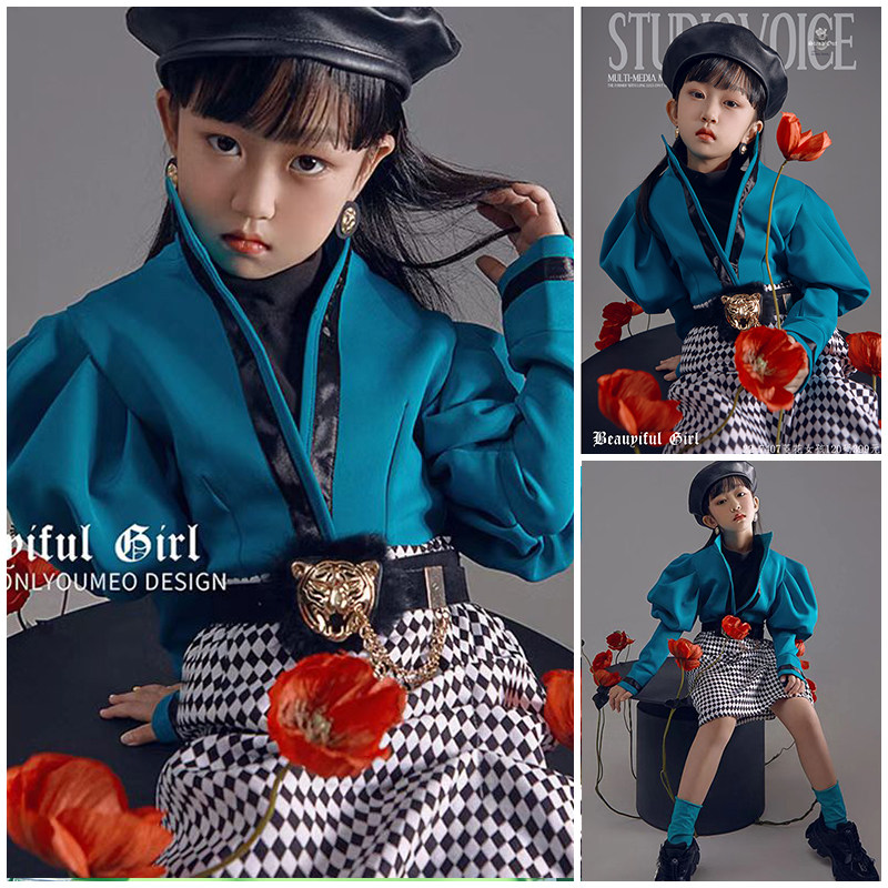 儿童摄影衣服女童走秀潮服装3件