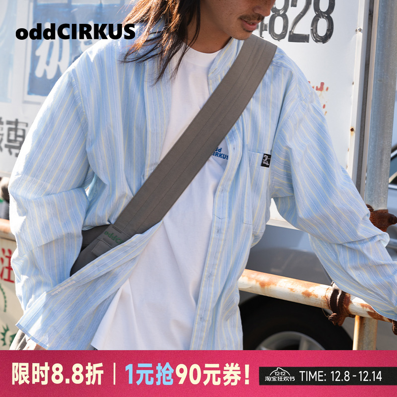 oddCIRKUS条纹衬衫 日系新款休闲长袖外套衬衣男女同款25FW新款
