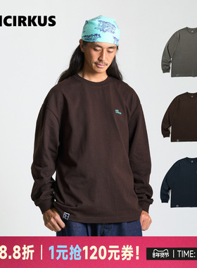 oddCIRKUS印花长袖 日系街头LOGO印花T恤男女同款休闲复古上衣