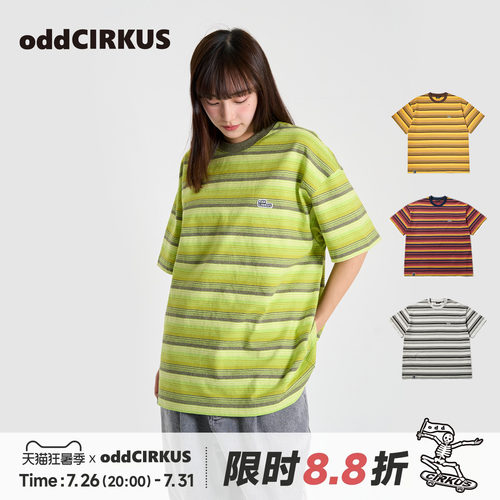 oddCIRKUS条纹T恤日系短袖圆领