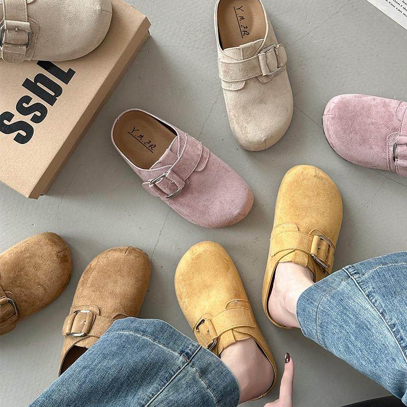 时尚扣带高级感厚底包头拖鞋女2026春外穿防滑一脚蹬懒人勃肯拖鞋,女鞋,包头拖,淘宝优惠券,粉丝福利购,淘宝优惠卷