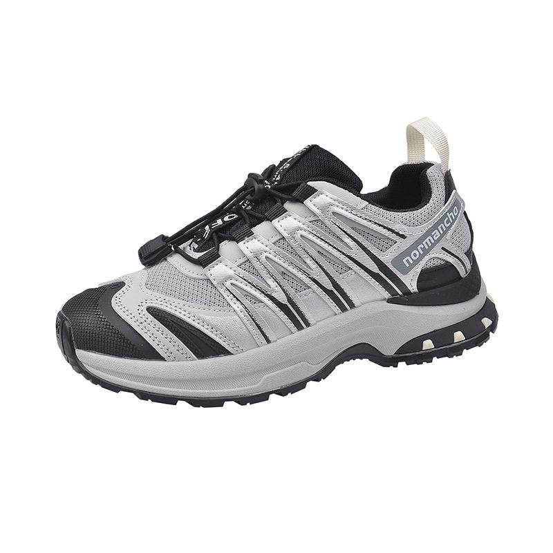 2026年秋季新款休闲透气运动山系户外阿甘慢跑鞋白灰色银黑色网布