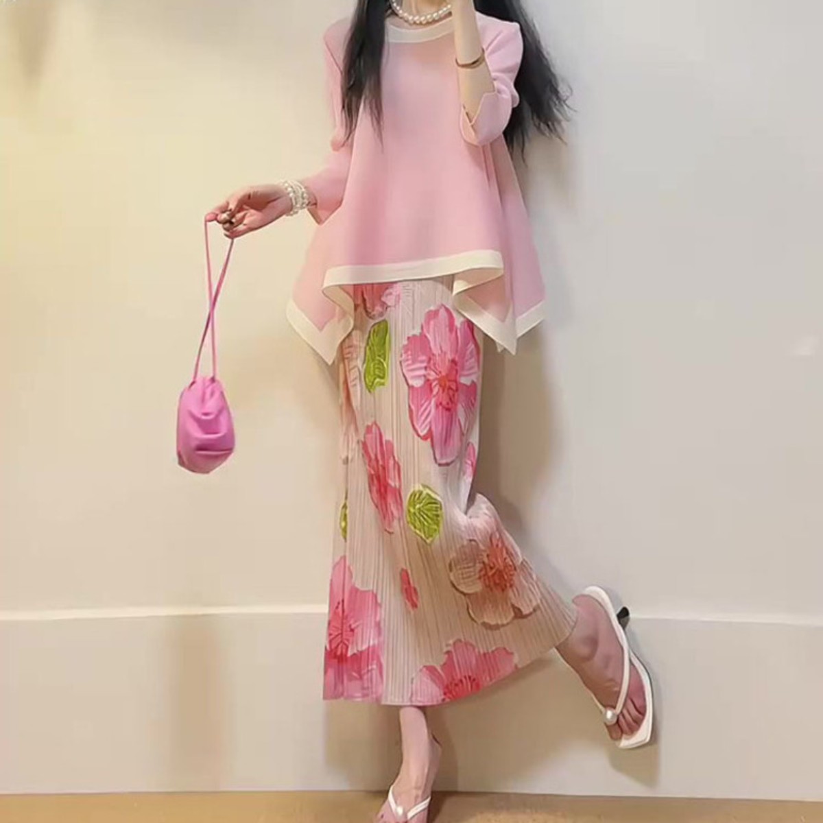 时尚减龄名媛网红两件套装女夏季小香风半身裙子洋气职业炸街夏装