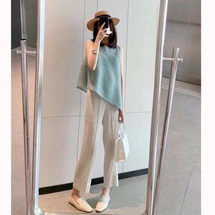 062 夏季 御姐轻熟风冷淡系高级感成套搭配女装 减龄港风阔腿裤 066