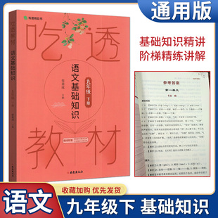有道精品书吃透教材语文基础知识初三九年级下册通用版学好语文教材全解包君成/编附基础知识精讲阶梯精练讲解视频 西安出版社