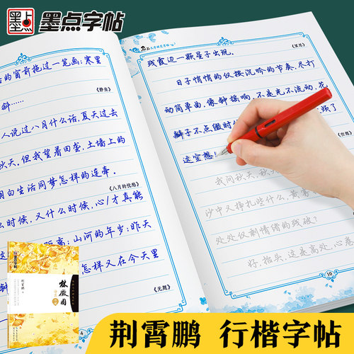 墨点字帖 林微因语录行楷字帖 荆霄鹏/书 名品文学硬笔字帖 诗歌散文小说书信行楷练字帖 成人古风临行楷写字帖临摹鉴赏练习本