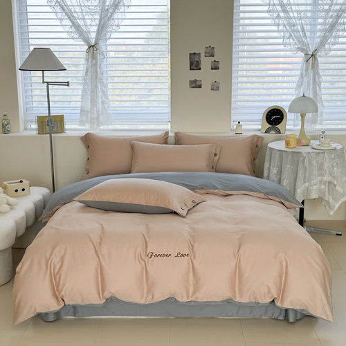 60S长绒棉全棉纯棉被套229X230加大双人248X248被罩纯色支持定做